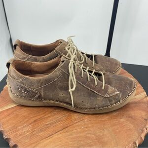Josef Seibel Fergey 56 Lace-Up Oxford Sneakers Women's 41 (9-9.5) Brown Leather